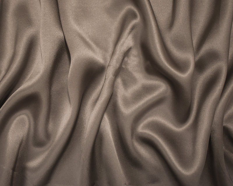 Gray Silk Famous Designer Crepe De Chine Woven Fabric