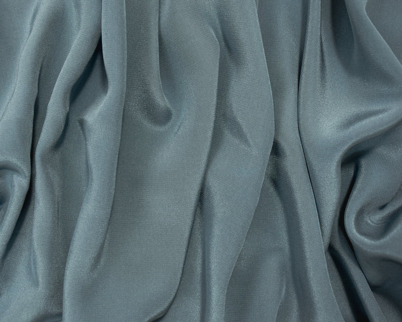 Blue Silk Famous Designer Crepe De Chine Woven Fabric
