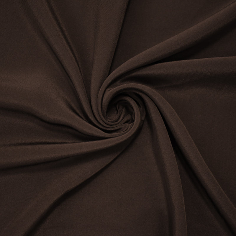 Deep Brown Silk Famous Designer Crepe De Chine Woven Fabric