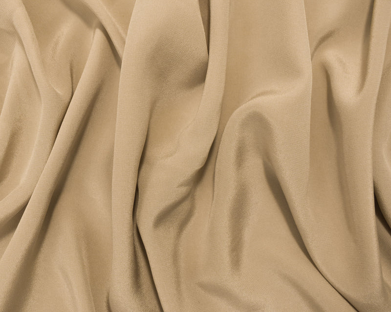 Beige Silk Famous Designer Crepe De Chine Woven Fabric