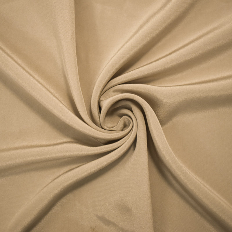 Beige Silk Famous Designer Crepe De Chine Woven Fabric
