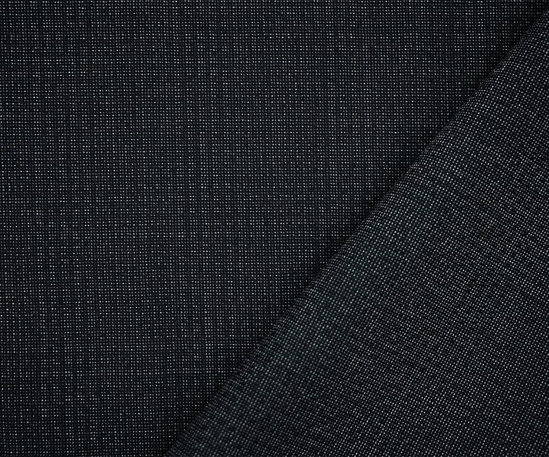 Black-Gray  Poly-Wool Plaid Woven Shirting Fabric