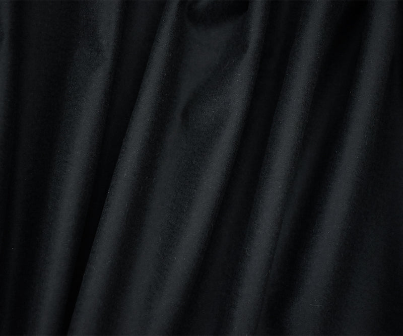 Black Melton Wool Single Sided Brushed Solid Twill Woven Jacketing Fabric