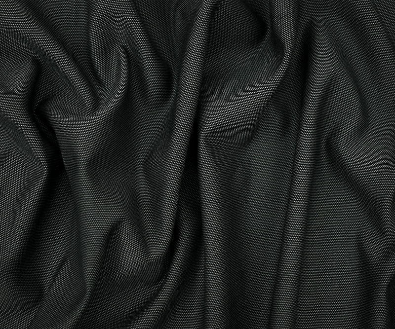 Black-Gray Poly-Wool Dobby Woven Shirting Fabric