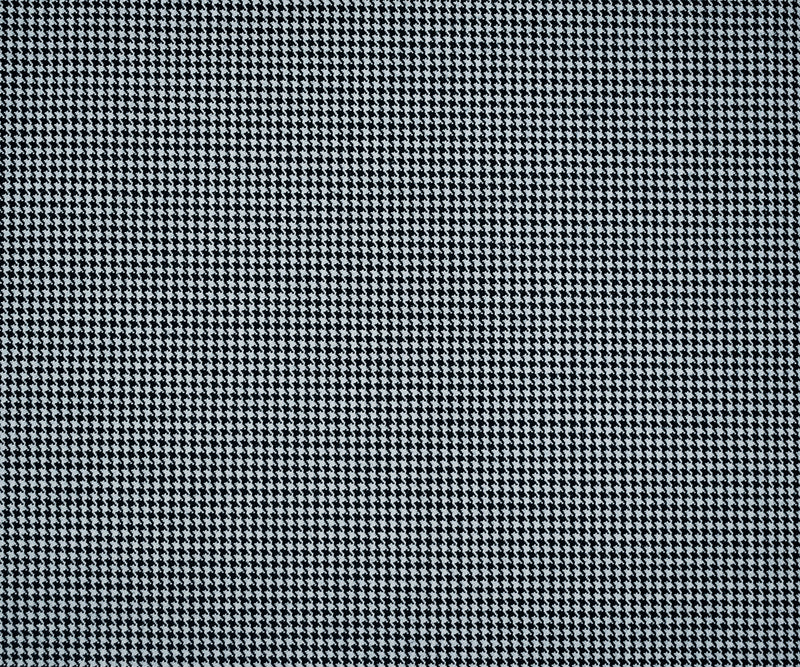 Black-Light Blue Wool-Polyester Houndstooth Woven Suiting Fabric