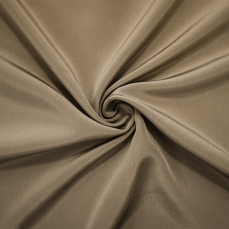 Taupe Brown Famous Designer Silk Crepe De Chine Woven Fabric