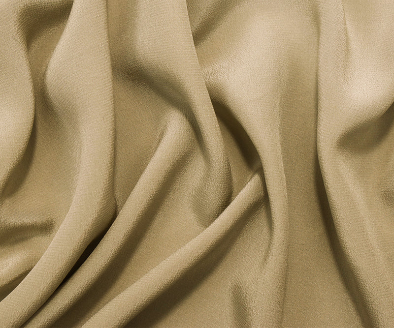 Taupe Beige Famous Designer Silk Crepe De Chine Woven Fabric
