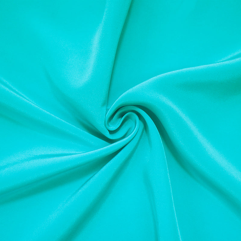 Aqua Teal Famous Designer Crepe De Chine Woven Fabric