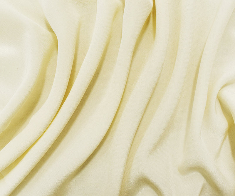 Light Ivory Famous Designer Silk Crepe De Chine Woven Fabric