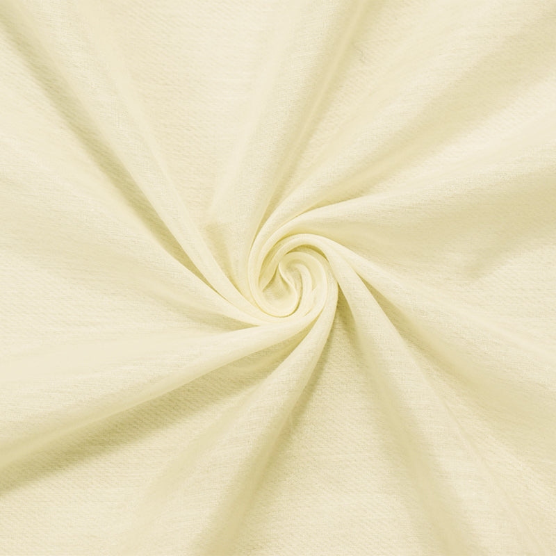 Light Ivory Famous Designer Silk-Cotton Voile Woven Fabric