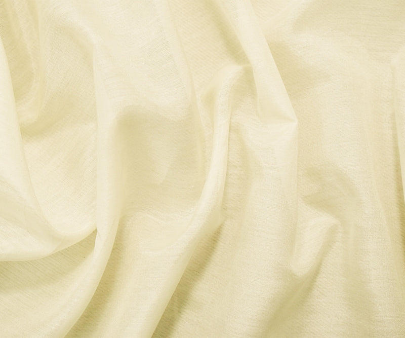 Light Ivory Famous Designer Silk-Cotton Voile Woven Fabric