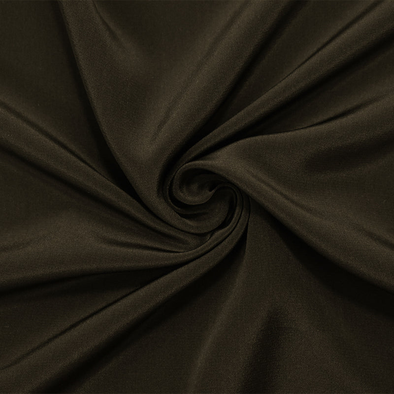 Brown Famous Designer Silk Crepe De Chine Woven Fabric