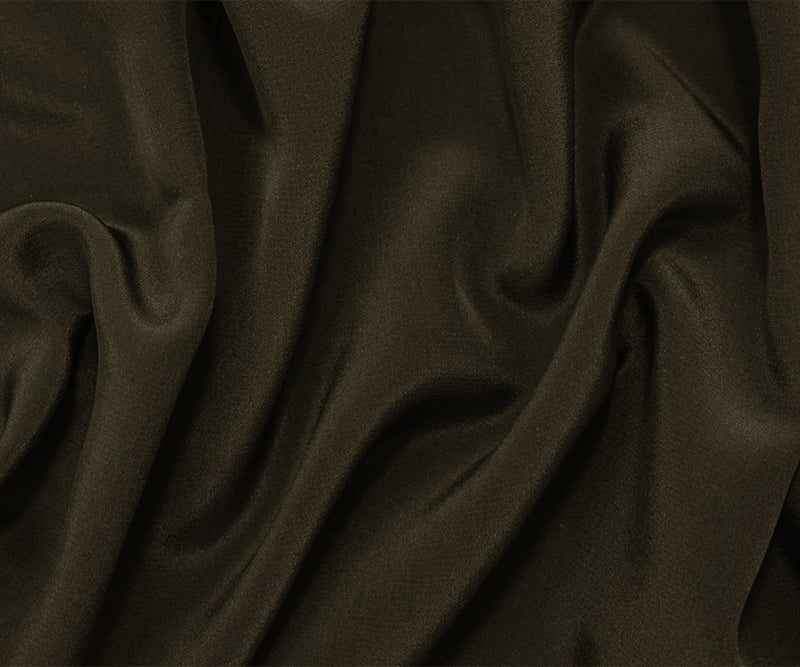 Brown Famous Designer Silk Crepe De Chine Woven Fabric