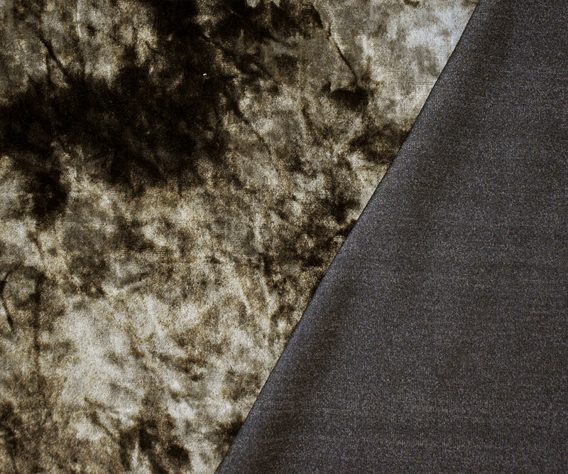Brown-Beige Poly Blend Famous Designer Tie Dye Velvet Knit Fabric