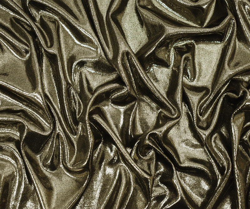 Silver Famous Designer Poly Spandex Liquid Foil Slinky Knit Fabric
