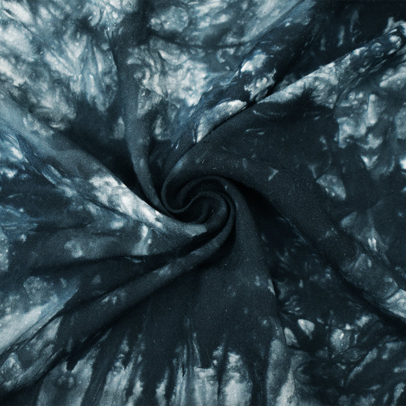 Deep Blue-Multi Famous Designer Tie Dye Challis Woven Fabric
