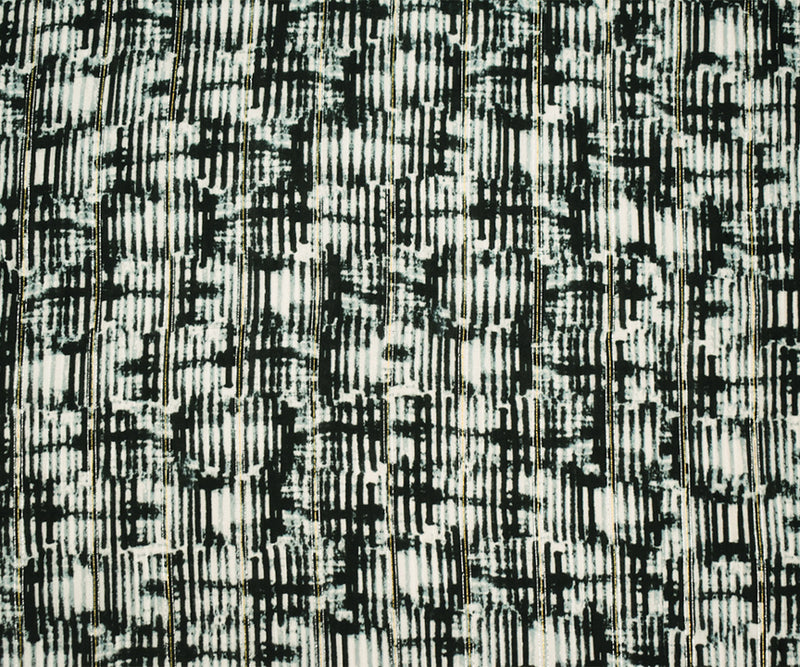 Black-Multi Famous Designer Shadow Grid Challis Fabric