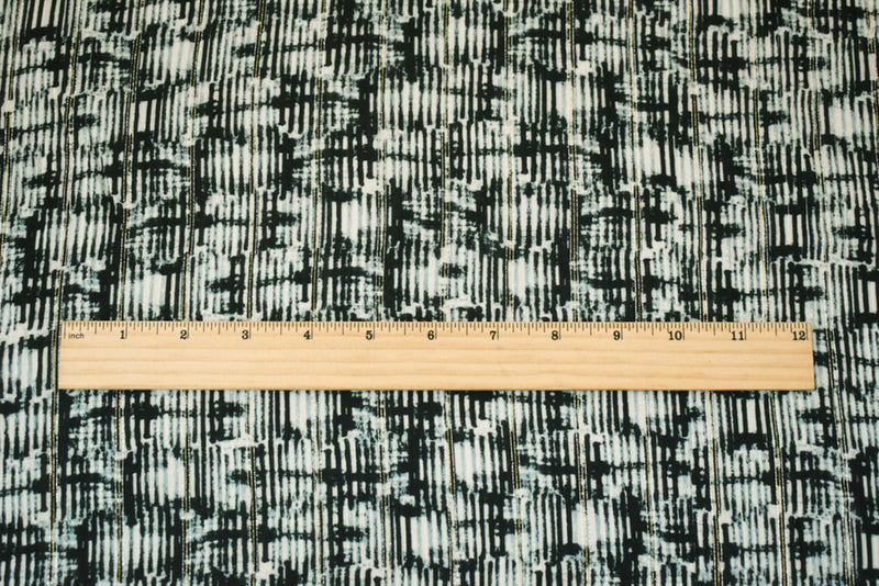 Black-Multi Famous Designer Shadow Grid Challis Fabric