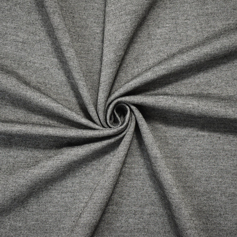 Gray-Black Poly-Cotton Stretch Spandex Textured Double Knit Fabric
