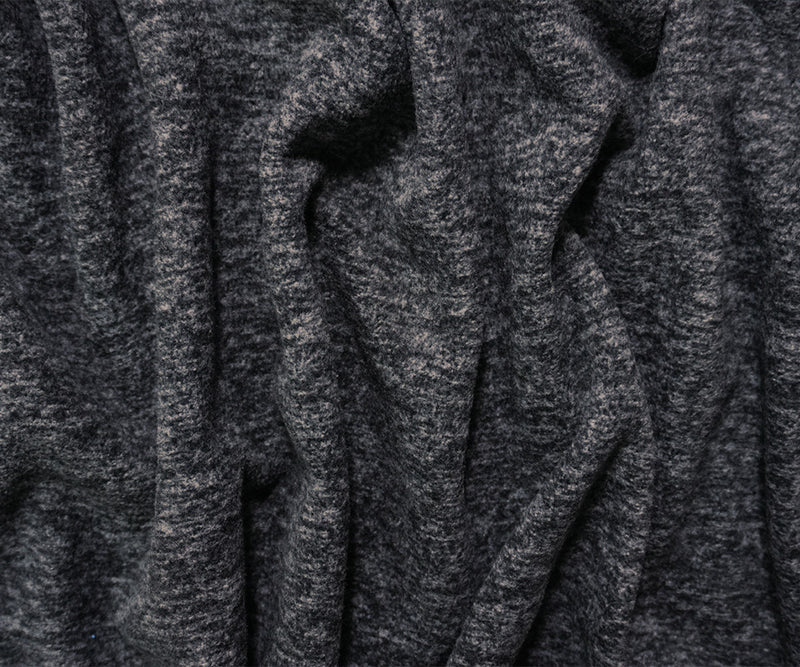 Heather Black Famous Designer Sweatshirt Fleece Knit Fabric