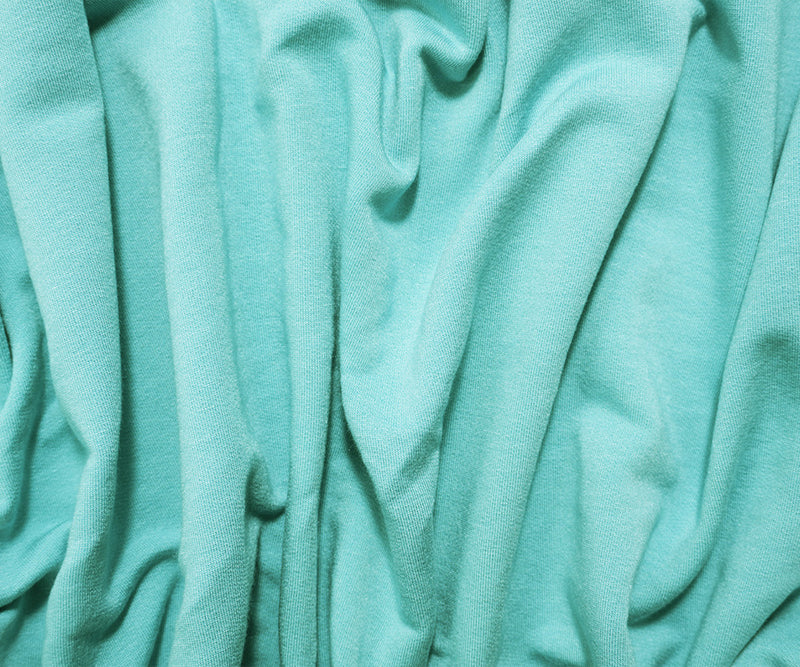 Light Aqua Modal Blend Famous Designer Sweatshirt Fleece Knit Fabric