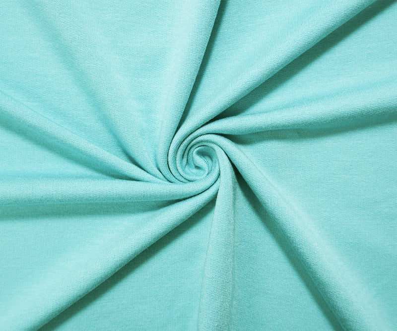 Light Aqua Modal Blend Famous Designer Sweatshirt Fleece Knit Fabric