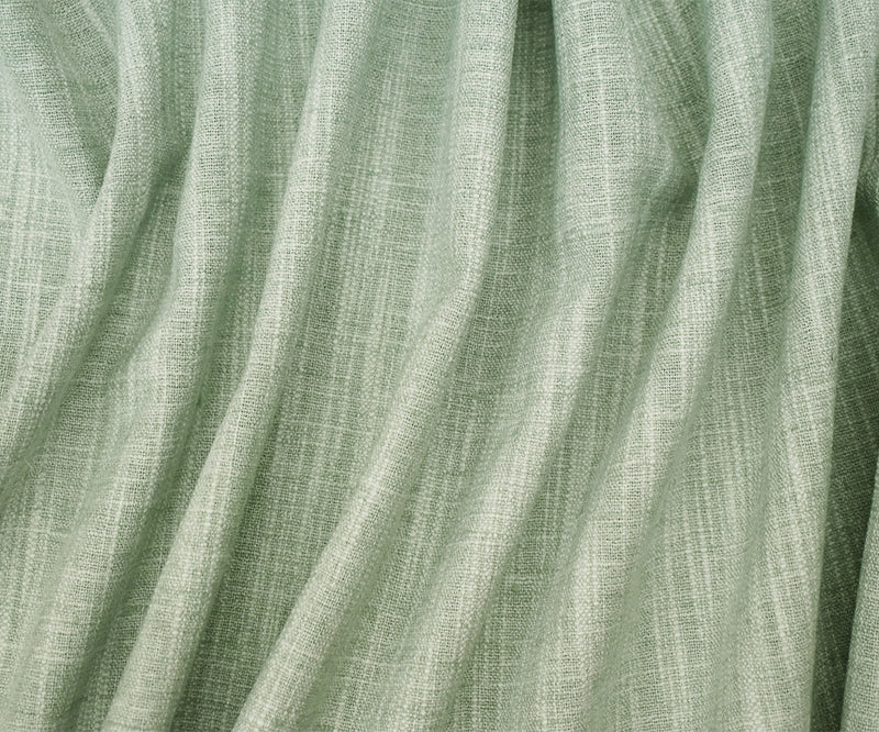 Green-White Polyester Textured Slub Woven Home Decorating Fabric