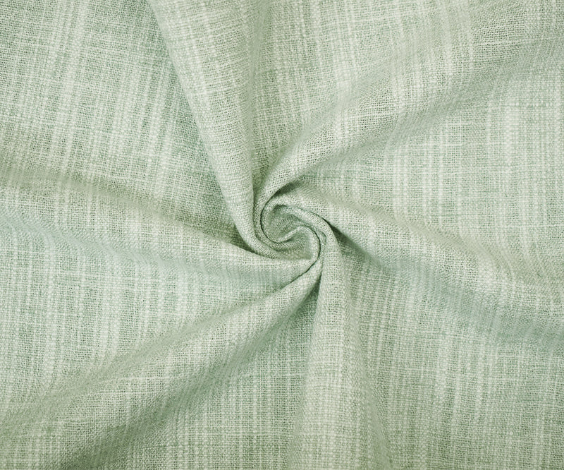 Green-White Polyester Textured Slub Woven Home Decorating Fabric