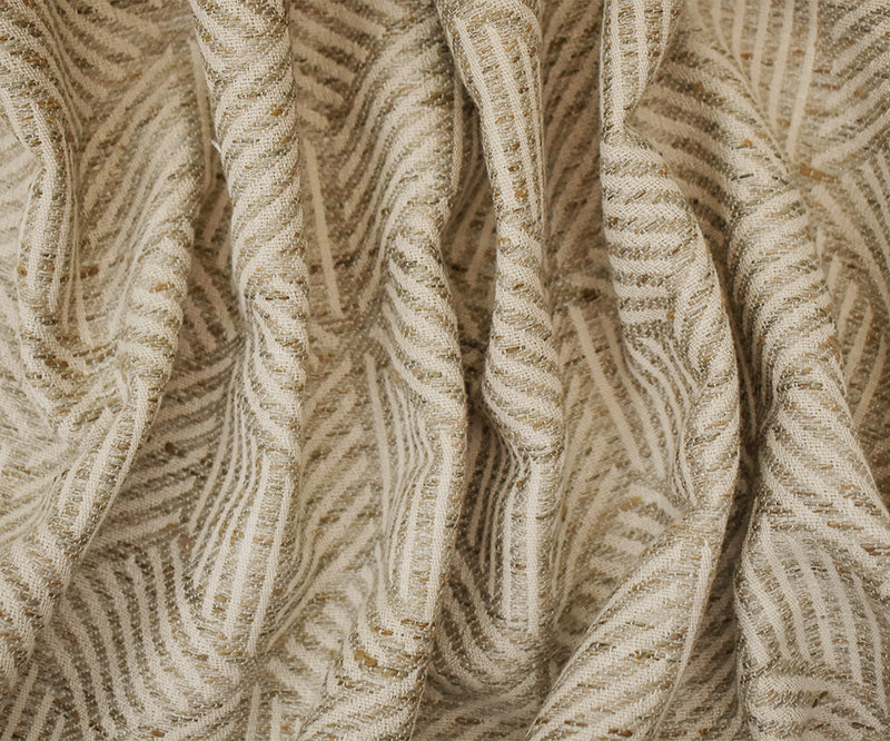 Beige-Gray-Brown Polyester Blend 3D Cube Stripe Damask Decorating Fabric