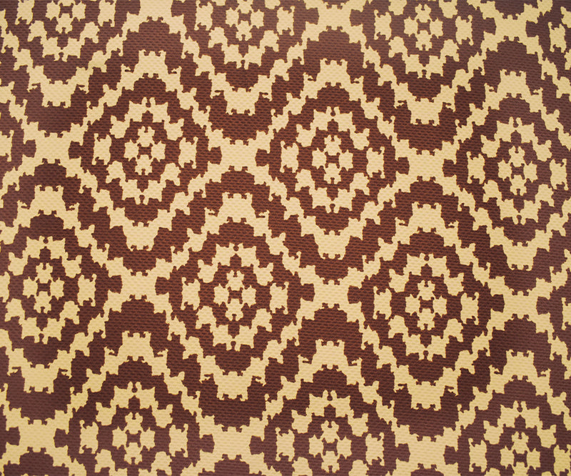Brown-Beige Poly Abstract Diamond Print Stretch Spandex Bullet Knit Fabric