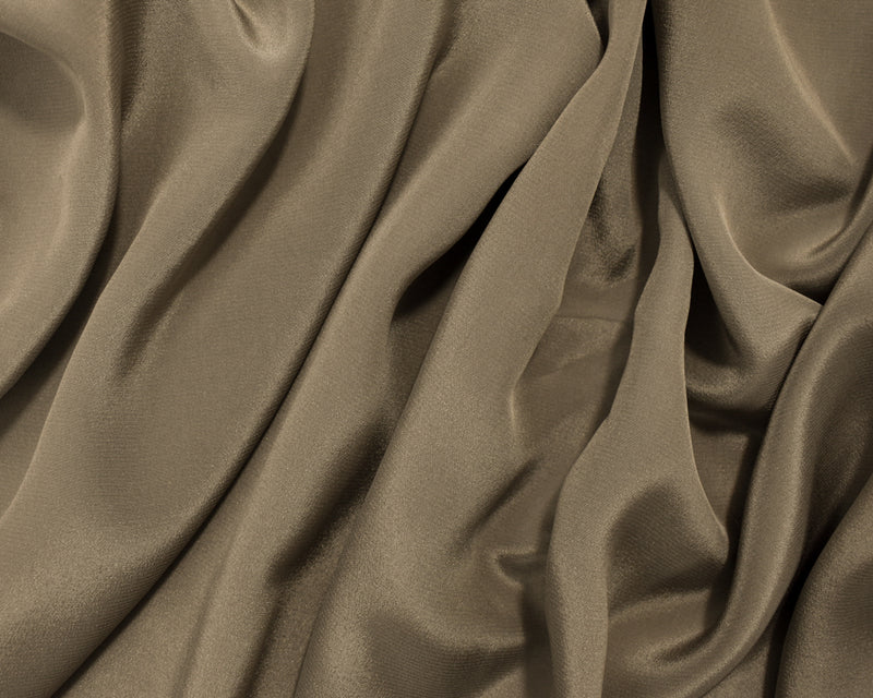 Gray Silk Famous Designer Crepe De Chine Woven Fabric