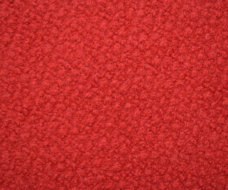 Red Wool-Poly Boucle Knit Fabric