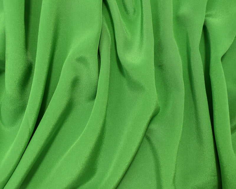 Green Silk Famous Designer Crepe De Chine Woven Fabric