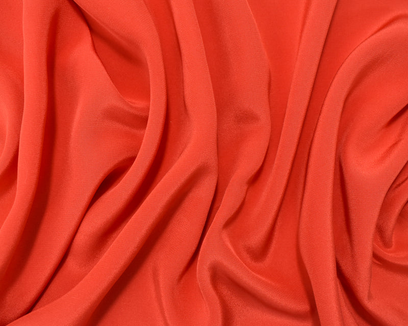 Orange Silk Famous Designer Crepe De Chine Woven Fabric