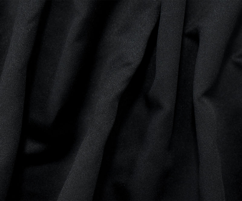 Black Polyester Solid Marquis-Peau De Soie Satin Woven Fabric