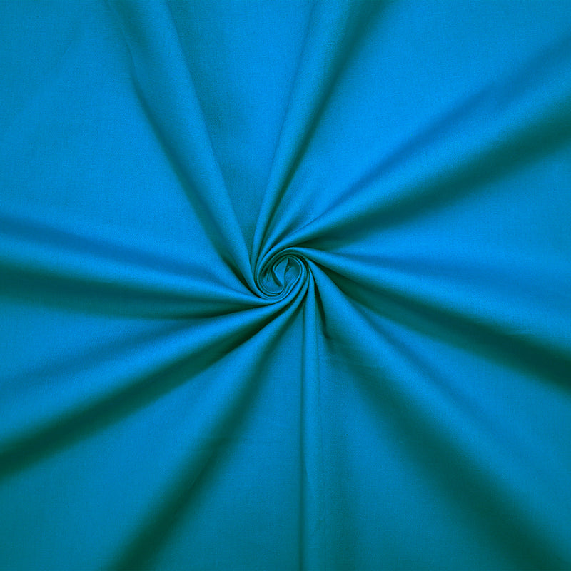Deep Teal Cotton Solid Stretch Spandex Poplin Woven Fabric