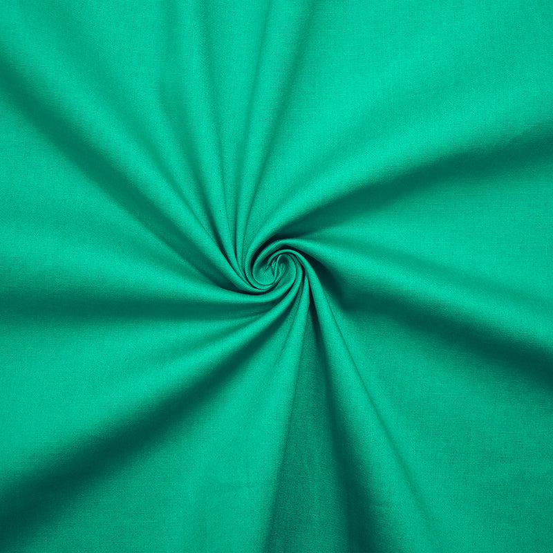 Green Ivory Cotton Solid Stretch Spandex Poplin Woven Fabric
