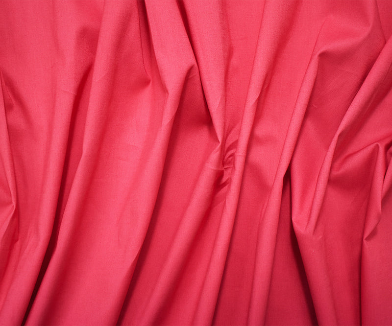Pink Cotton Solid Stretch Spandex Poplin Woven Fabric