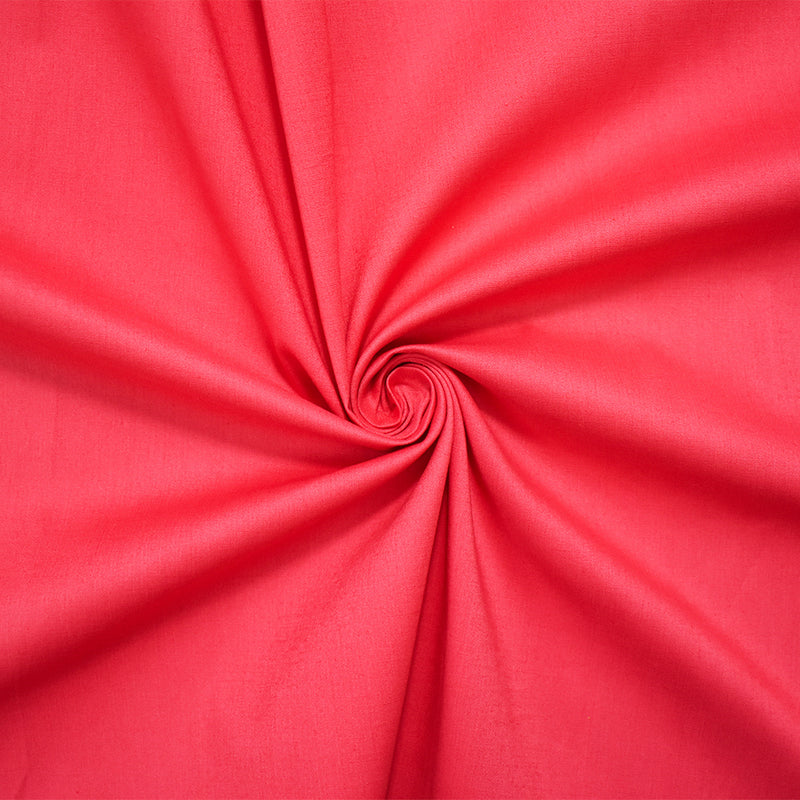Pink Cotton Solid Stretch Spandex Poplin Woven Fabric