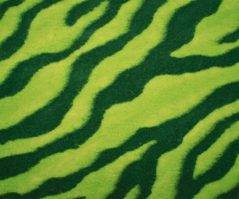 Bright Green Italian Boiled Wool-Poly Zebra Knit Coating Fabric