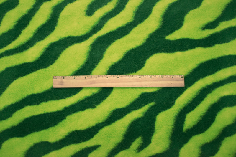 Bright Green Italian Boiled Wool-Poly Zebra Knit Coating Fabric