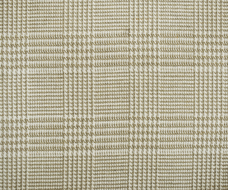 Natural White-Taupe Linen Glen Plaid Home Decorating Fabric