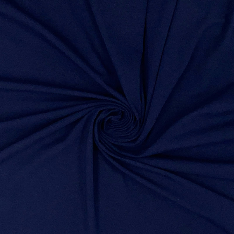 Navy Blue Solid Cotton Spandex Knit Fabric - 10 oz - Reorderable