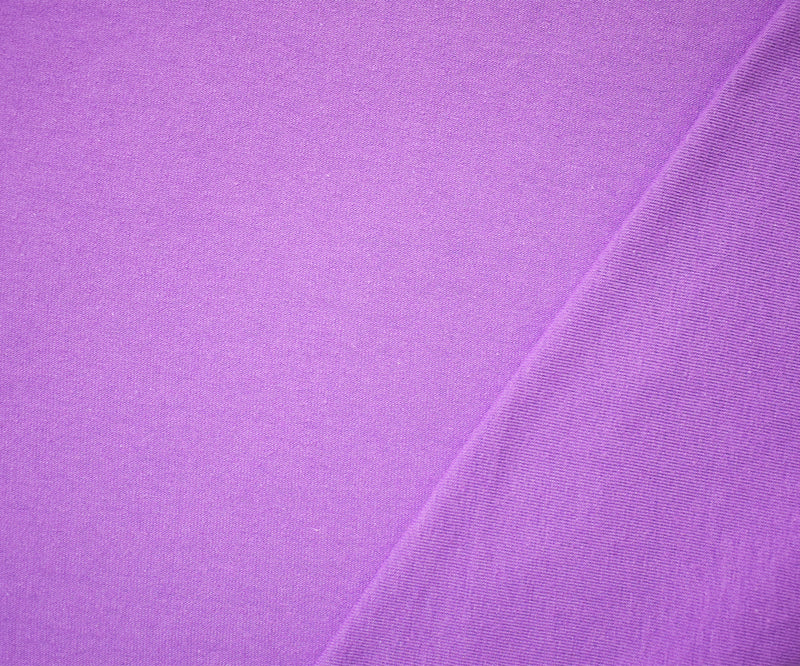 Lilac Purple Solid Cotton Spandex Knit Fabric - 10 oz - Reorderable
