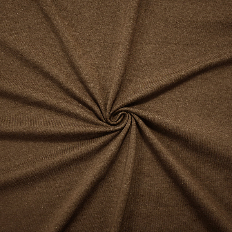 Cocoa Brown Solid Cotton Spandex Knit Fabric - 10 oz - Reorderable