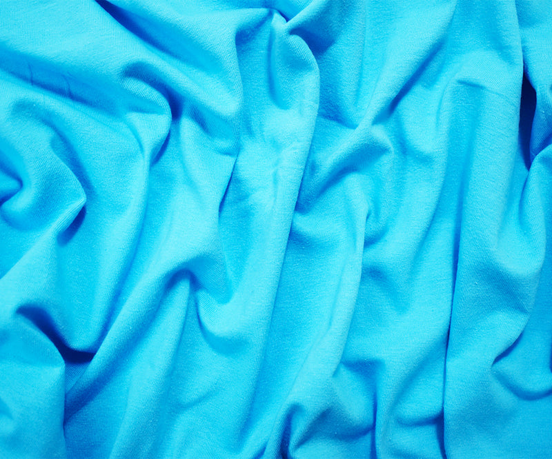 Sky Blue Solid Cotton Spandex Knit Fabric - 10 oz - Reorderable