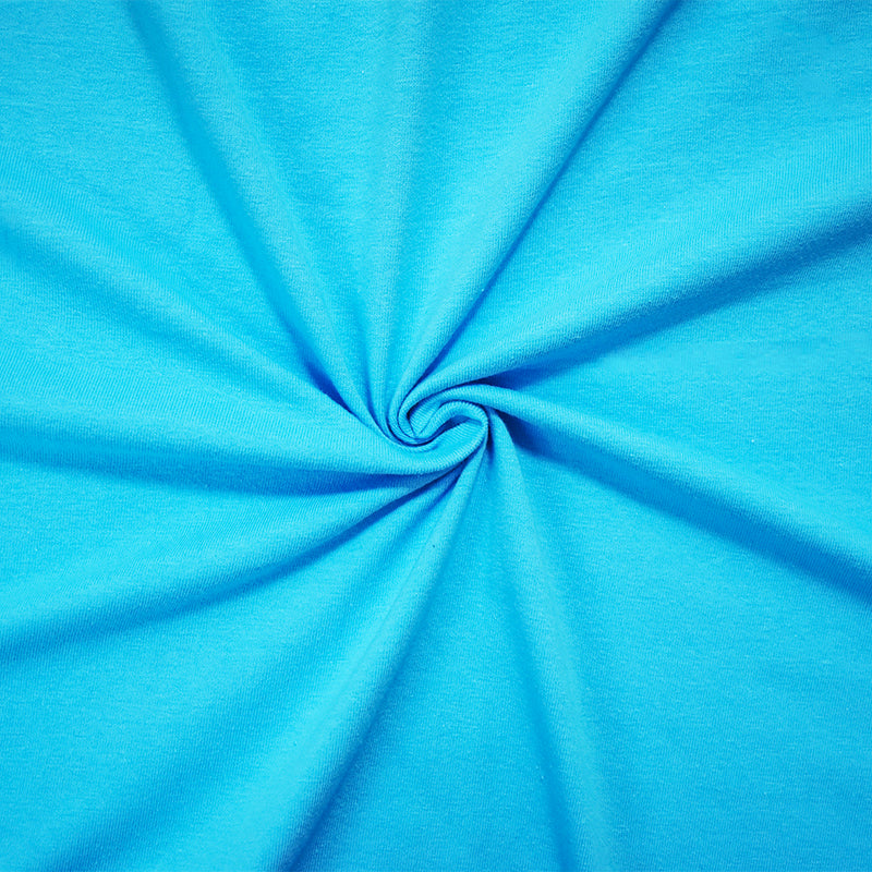 Sky Blue Solid Cotton Spandex Knit Fabric - 10 oz - Reorderable