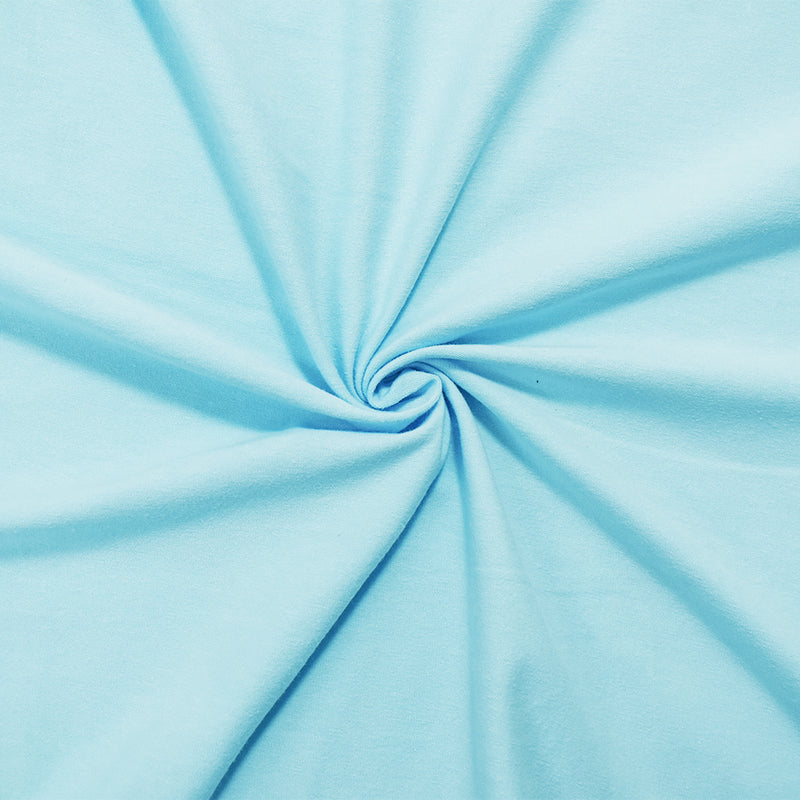 Light Blue Solid Cotton Spandex Knit Fabric - 10 oz - Reorderable