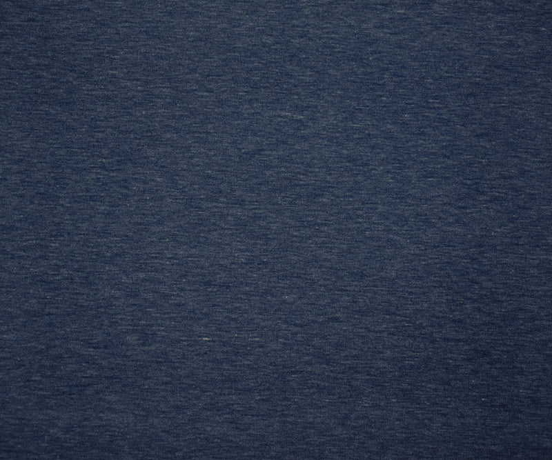 Dark Denim Heather Solid Cotton-Poly Spandex Knit Fabric - 10 oz - Reorderable
