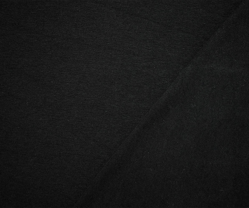 Black Solid Cotton Spandex Knit Fabric - 10 oz - Reorderable